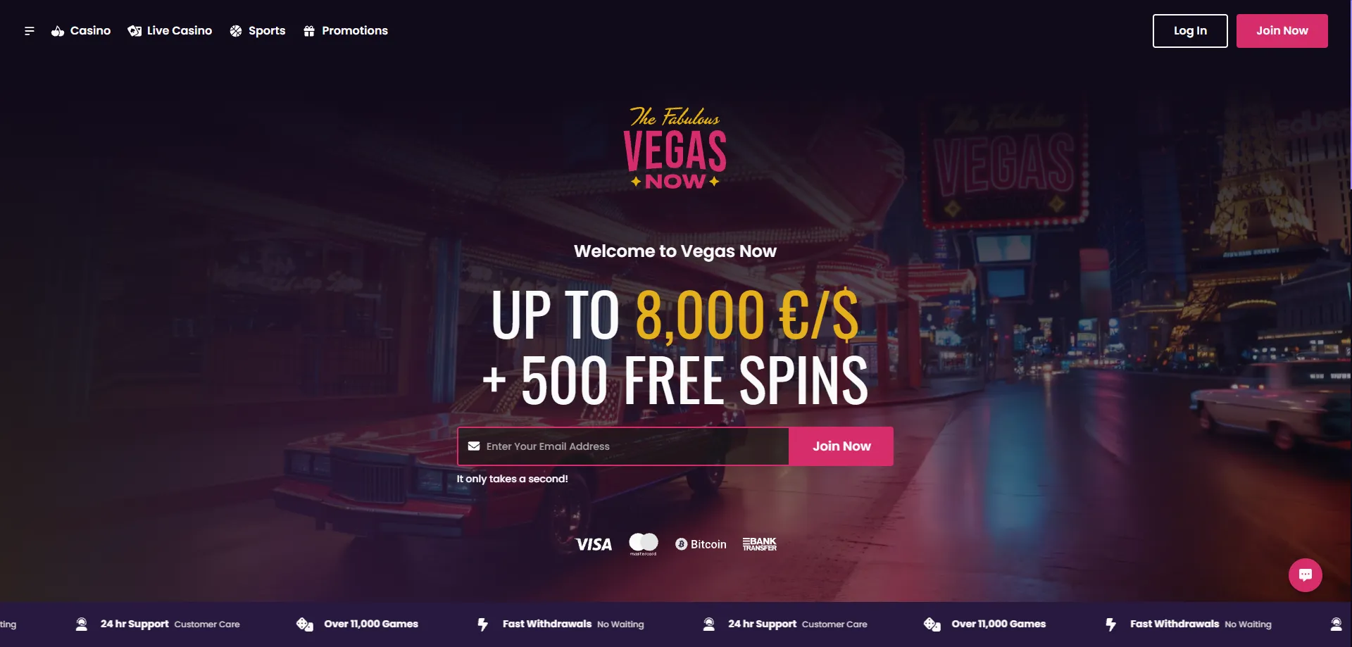 Vegas Now Casino offizieller Überblick – Spiele, Boni und Zahlungen 2026